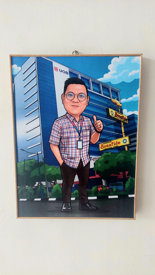 Office framed caricature example